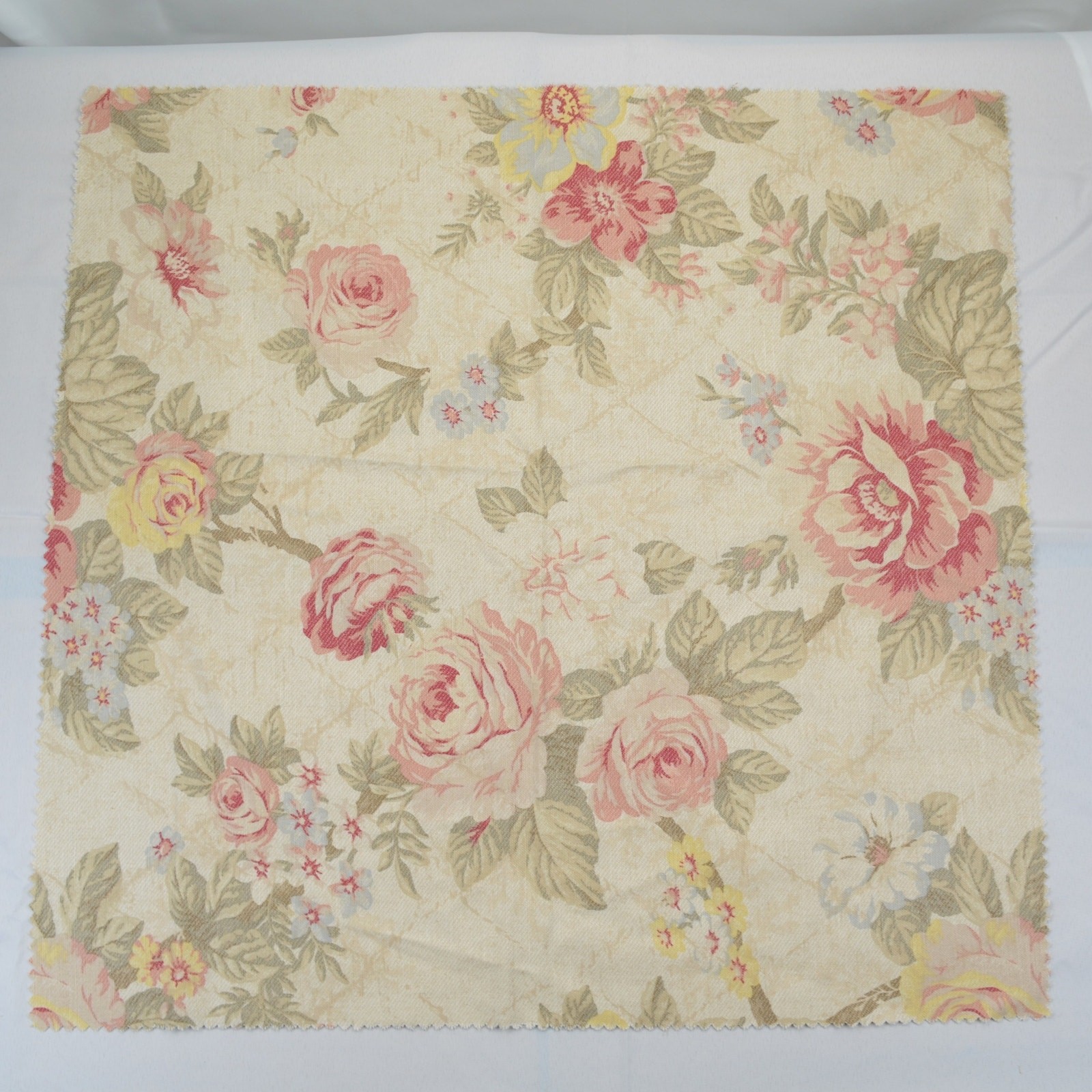 Covington Eleanors Garden Rose Light Beige Drapery Fabric Valerie-11 Remnant 26"