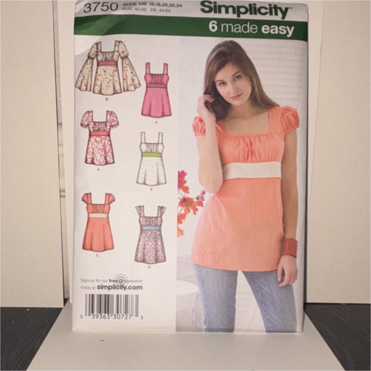 Simplicity 3750 Women's Top Sewing Pattern Made Easy Tops & Dresses