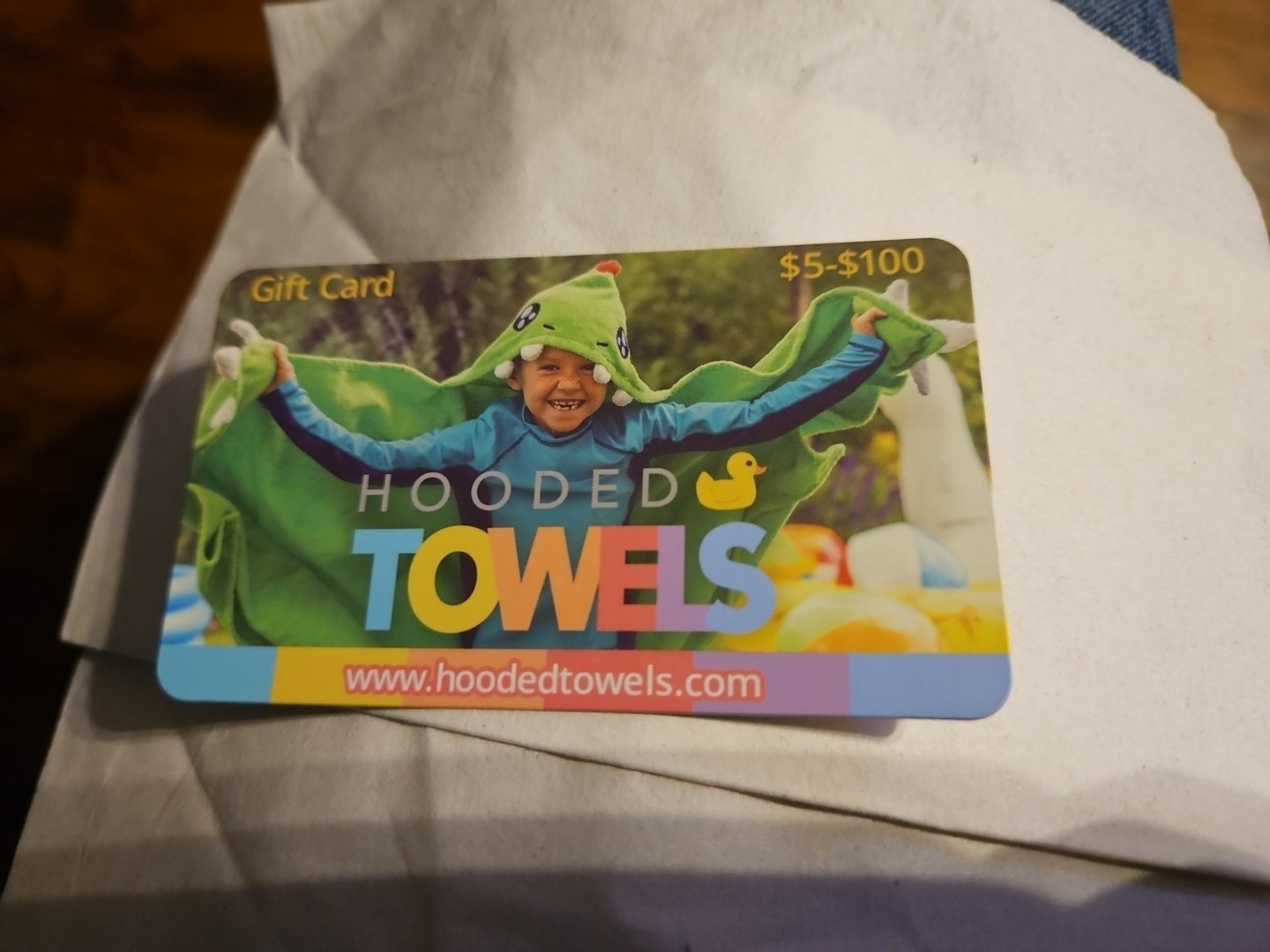 Baby Gift Card For Hooded Towels $35