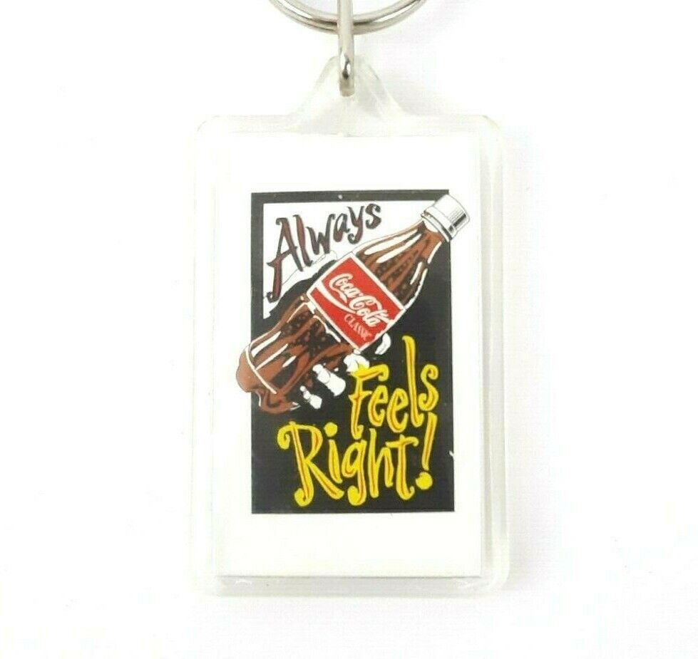 Rare Vintage Lucite Coke Coca-Cola Collectible Advertisement Souvenir Key Chain