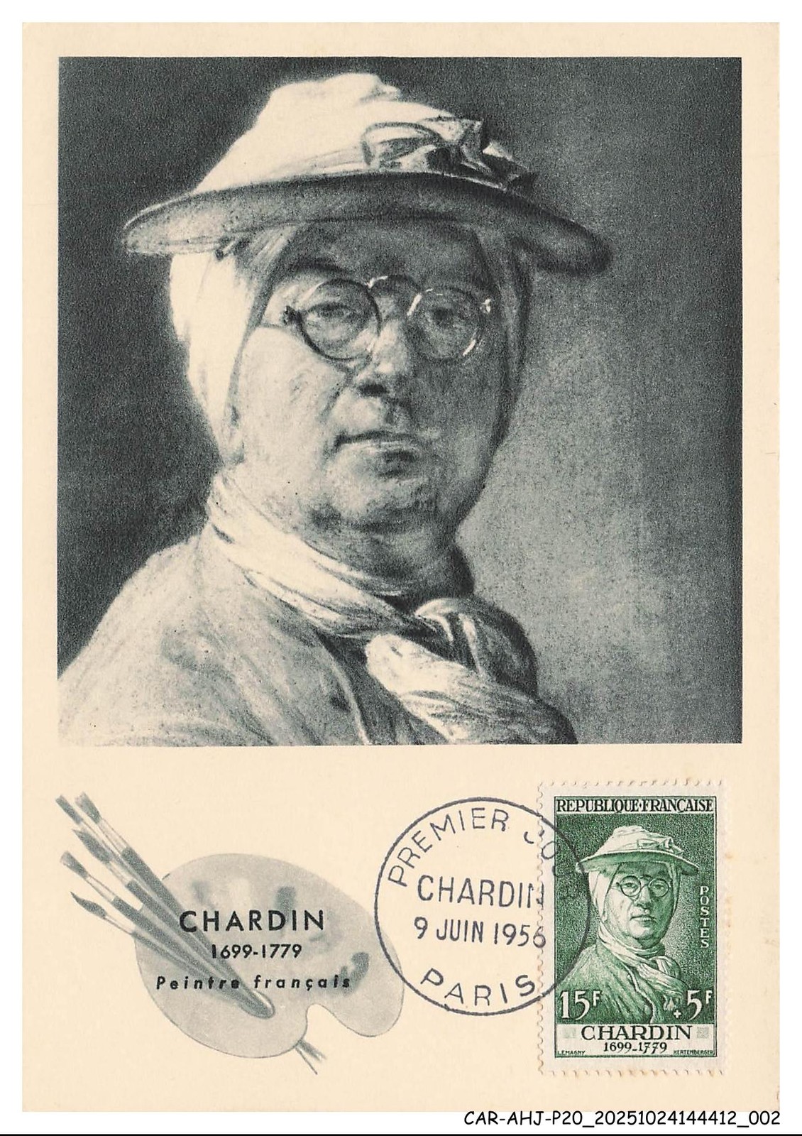 CAR-AHJP20-1031-CARD-MAXIMUM - Chardin - French Painter - 1956
