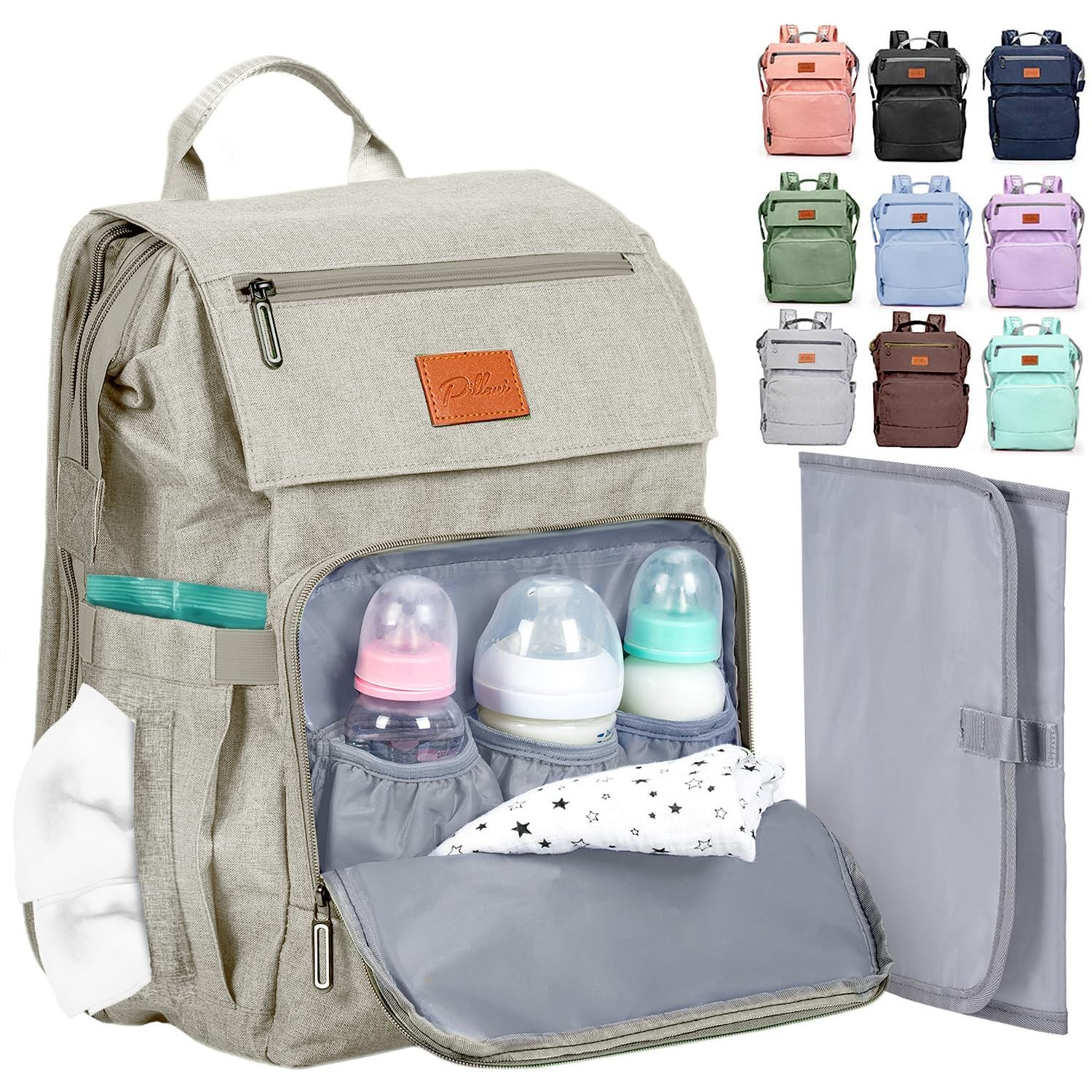 Baby Diaper Bag Backpack - Large Bag for Boys & Girls, Waterproof Diaper Back...