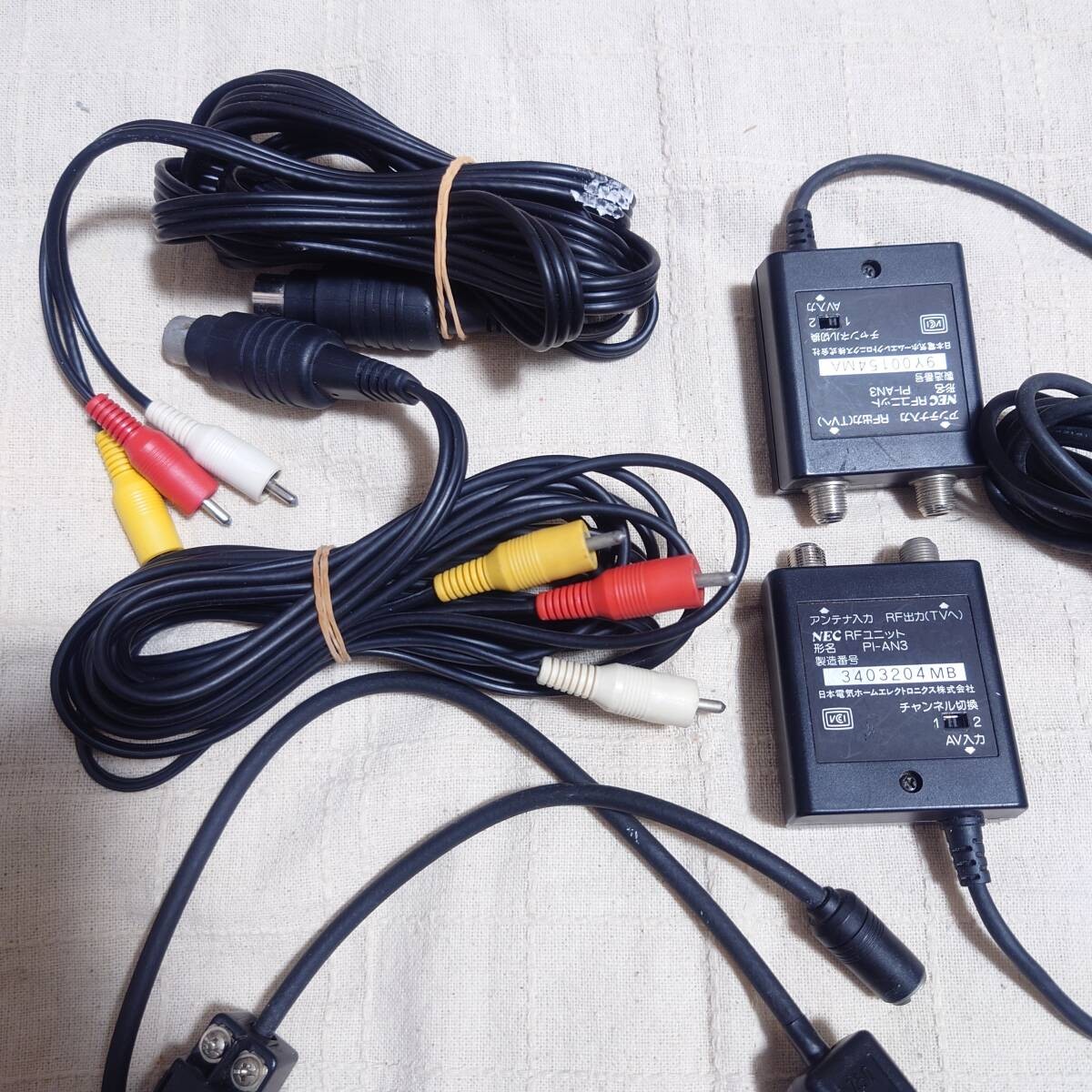 4 Lot NEC PC Engine Original RF Unit AV Cables PI-AN2 PI-AN3 Parts Japan JP