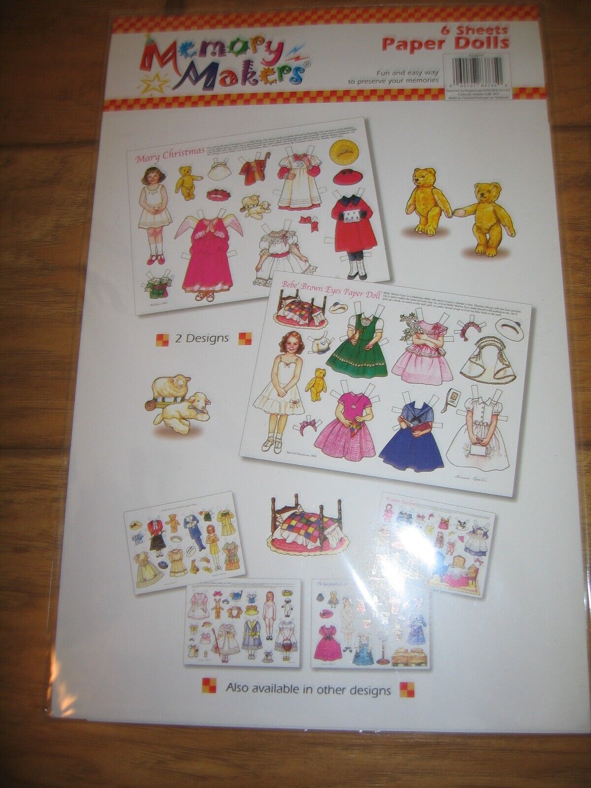 RARE VTG Memory Makers Mary Christmas Paper Dolls/Clothes-6 Sheets 1991 NEW