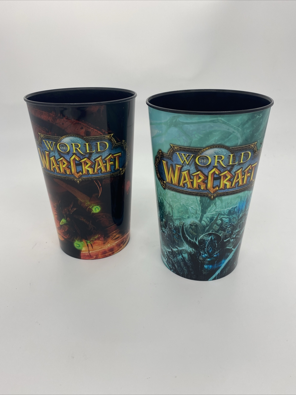 World of Warcraft Cups AM PM Set of 2 Plastic 32 Oz Collector's Blizzard