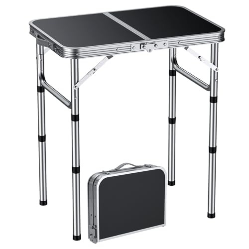  Folding Camping Table 22.8 inches x 15.7 inches x 27.6 inches Black Sliver