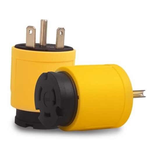  RV Adapter, 30 Amp NEMA TT-30P Male Plug to L5-30R NEMA TT-30P to L5-30R