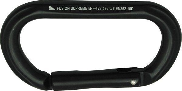Fusion FP-9318 Supreme Oval Straight Gate Aluminum Carabiner, Black