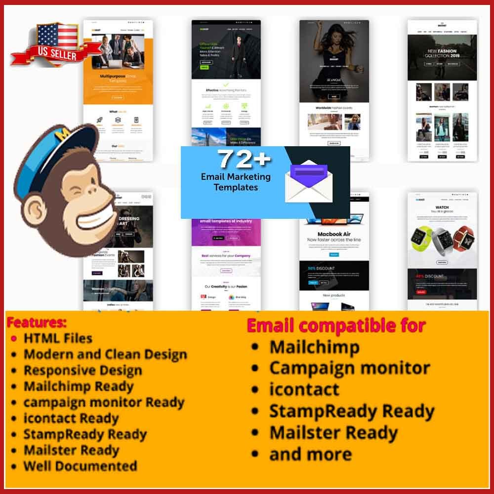 HQ 70+ MULTIPURPOSE CRM EMAIL TEMPLATES + 1400 Modules for MailChimp - Mailster