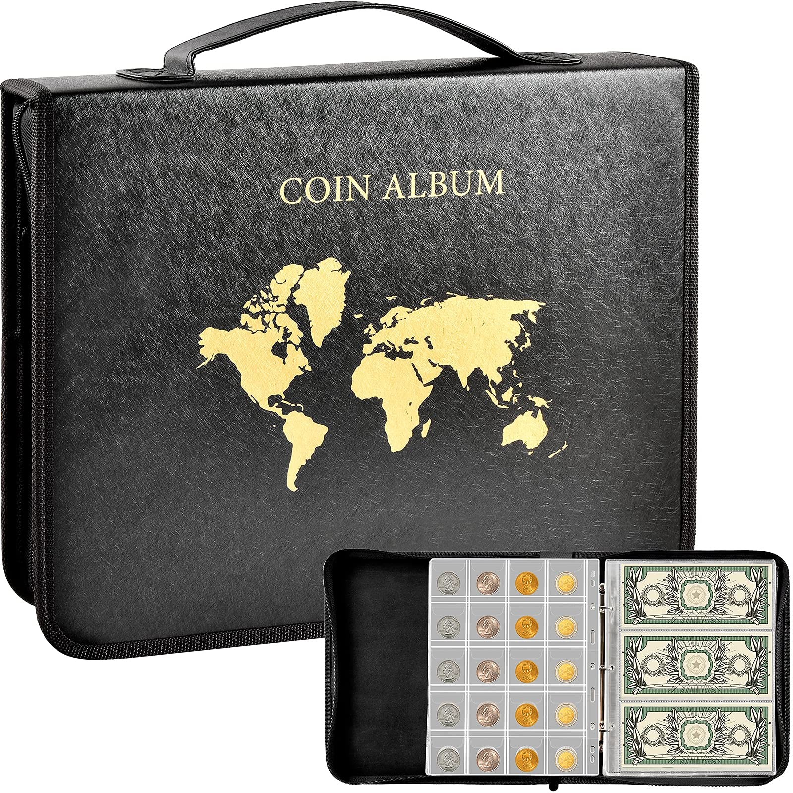 Coin Collection Book Holder for Collectors, 200 Pockets Collecting Album & 30...