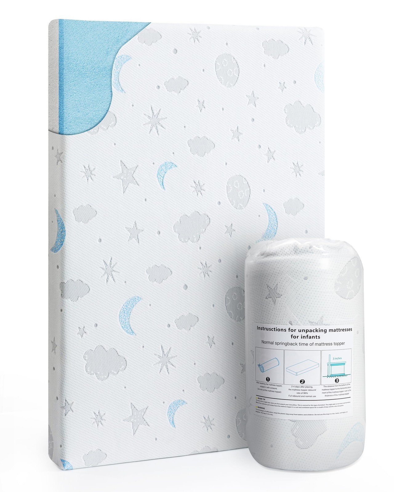 Pack and Play Mattress 38x26'' Breathable Soft Plush Memory Foam for Baby Tod...