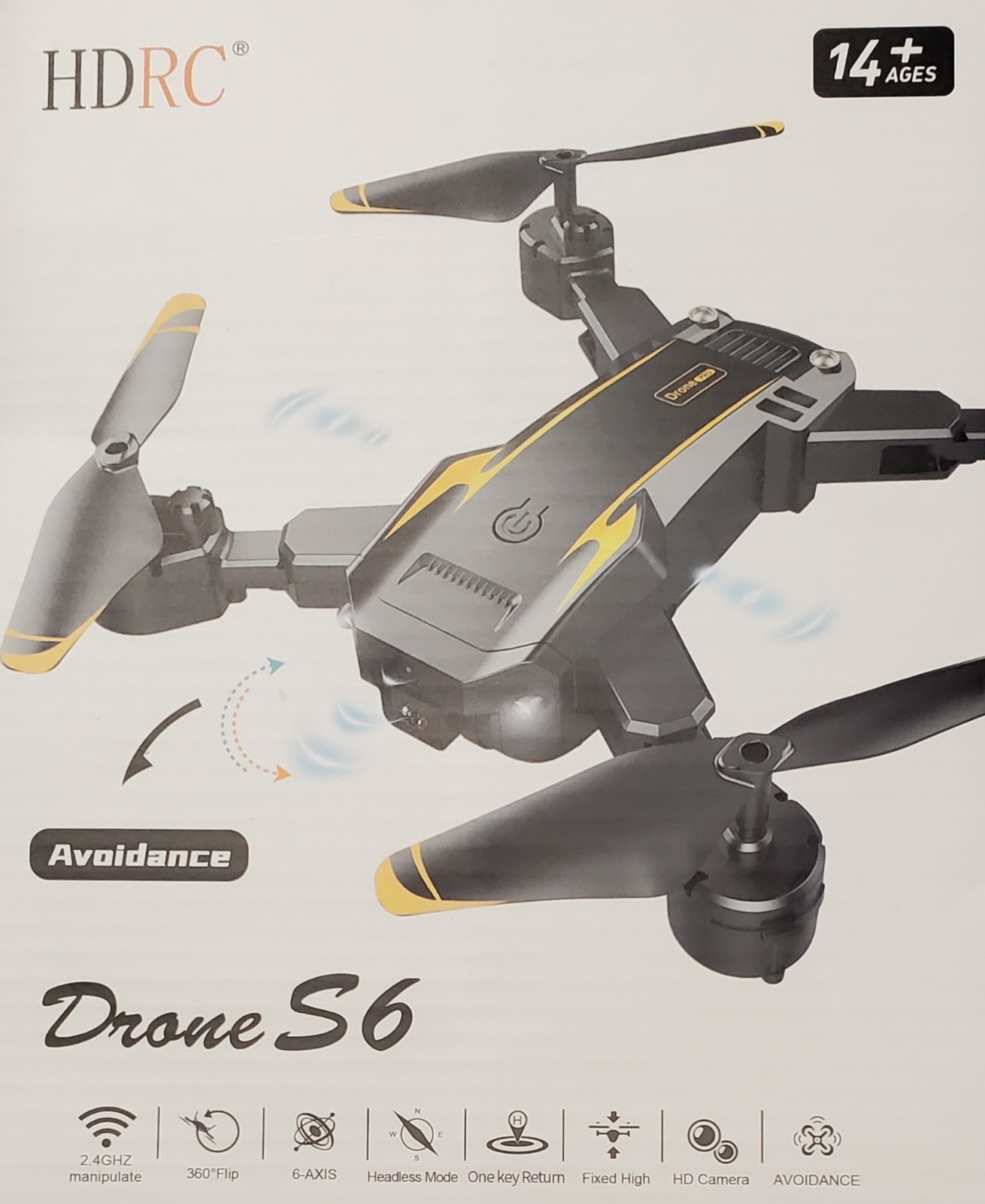 HDRC Drone S6 ESC HD Camera 180 Rotation Obstacle Avoidance 6-AXIS 14+W/Case New