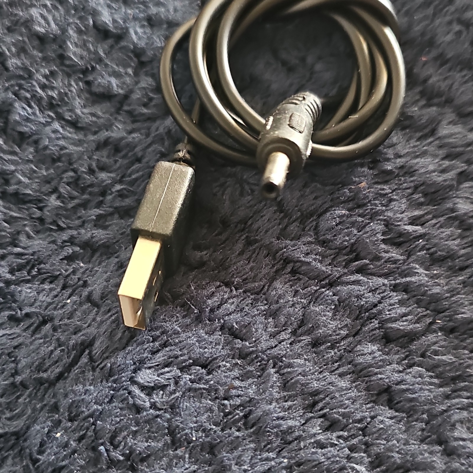 AC/DC Adapter Black USB-A to 2.5mm Male DC Barrel Jack 1:1 Power Cable Converter