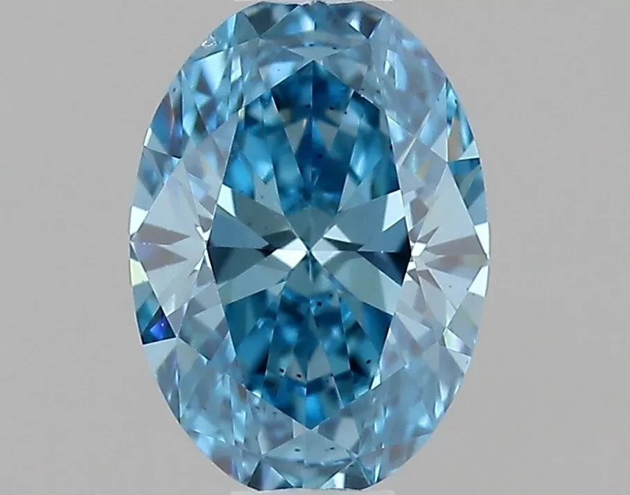 4.CT Natural Blue Color Diamond Oval Cut VVS1 D Grade Free Gift Certified