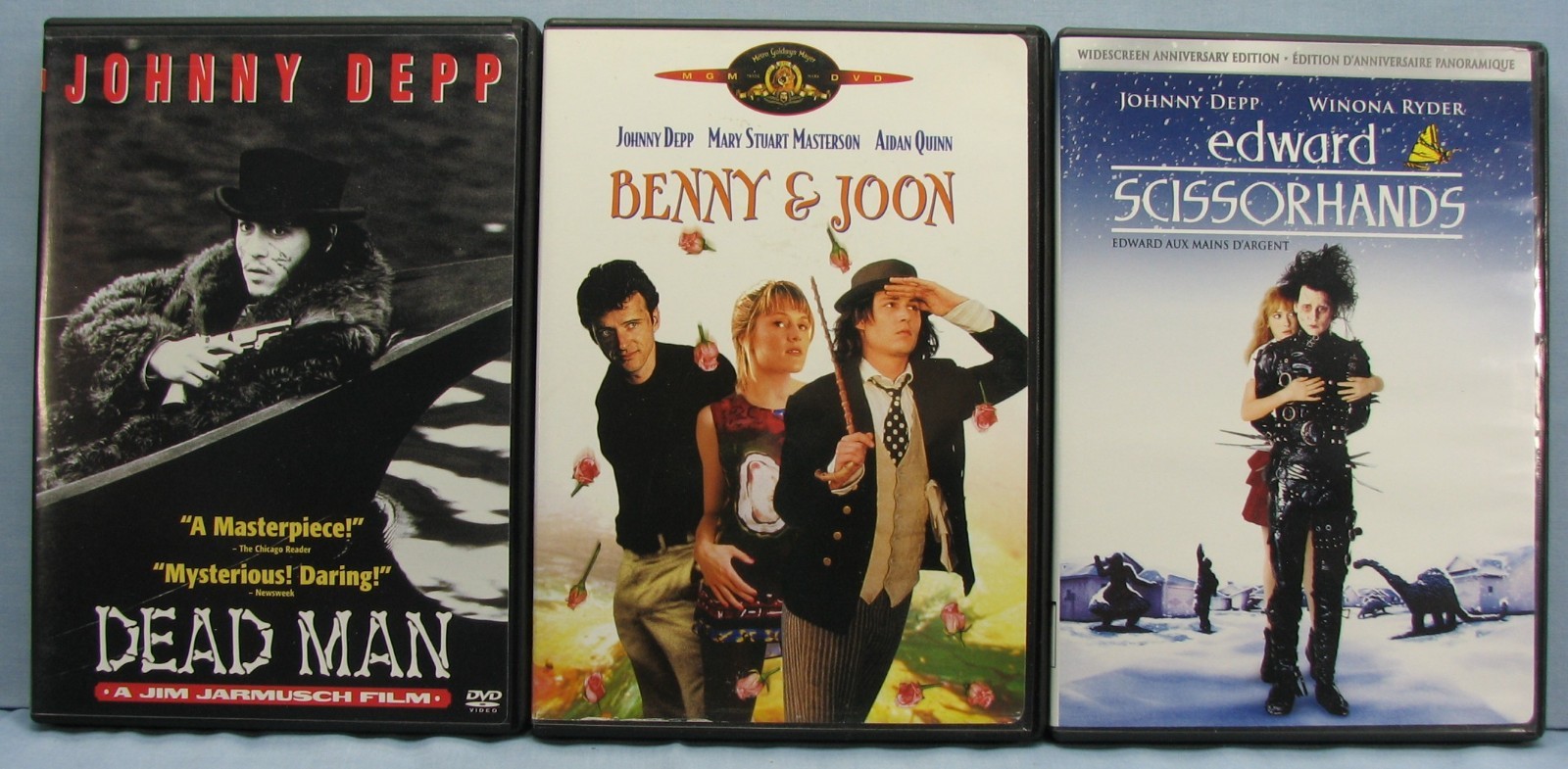 Dead Man + Benny & Joon + Edward Scissorhands (DVD Lot of 3) Johnny Depp