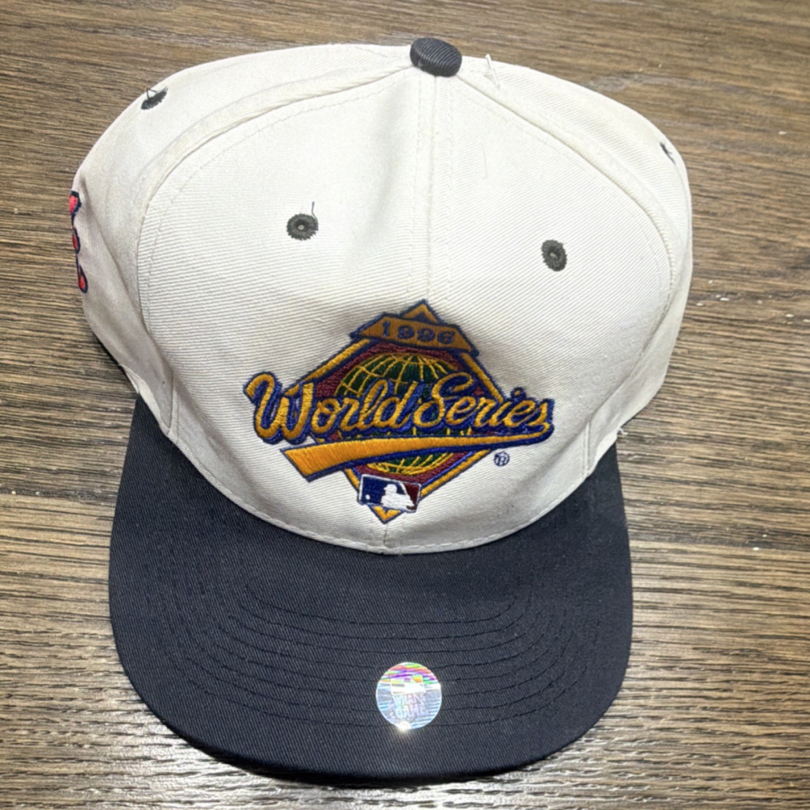 Logo 7 MLB 1996 World Series Hat White Black One Size Atlanta Braves 