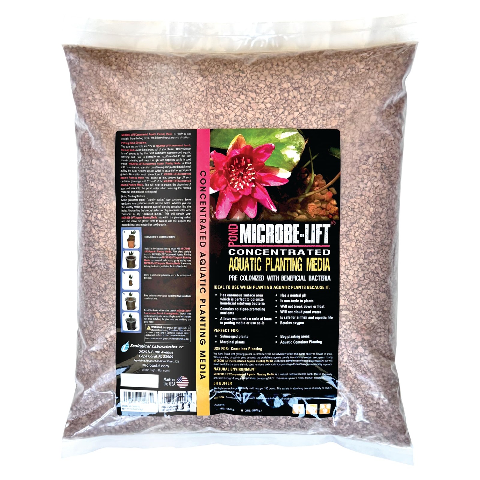 MICROBE-LIFT MLCAPM10 Concentrated Aquatic Planting Media for 10 lb., Brown 