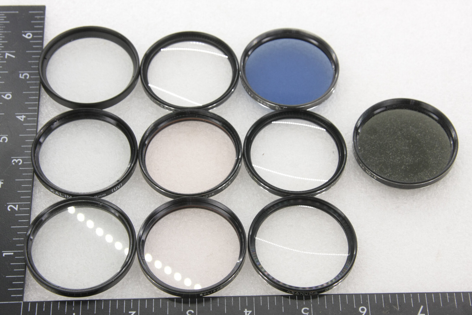 48mm Photo Filters - ASSORTED PARTS - Vivitar Asanuma Dirty Scratchy Glass USED