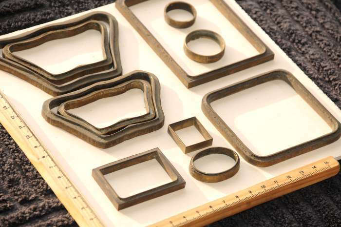 Lot of brass frames/borders bookbinding gilding bookbinder leather Art Nouveau..