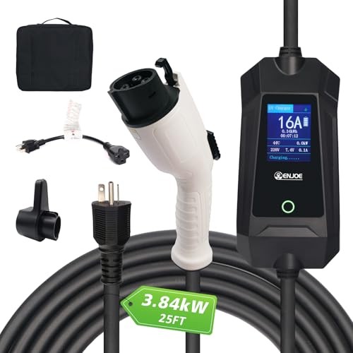 Level 1 & 2 EV Portable Charger up to 16A, NEMA 5-15 & 6-20, For J1772 EVs