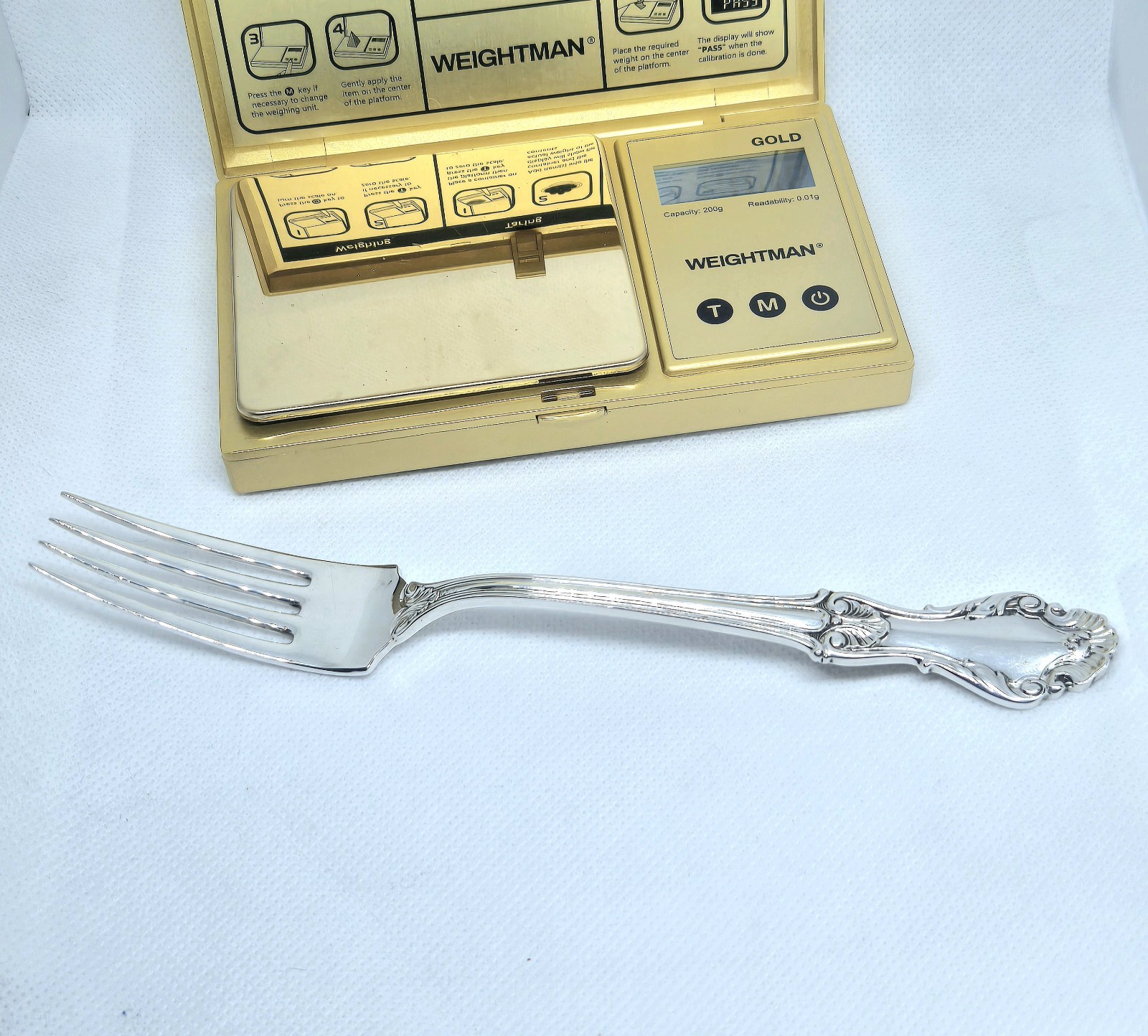 Fank Whiting sterling silverware Gorgian Shell Dinner Fork