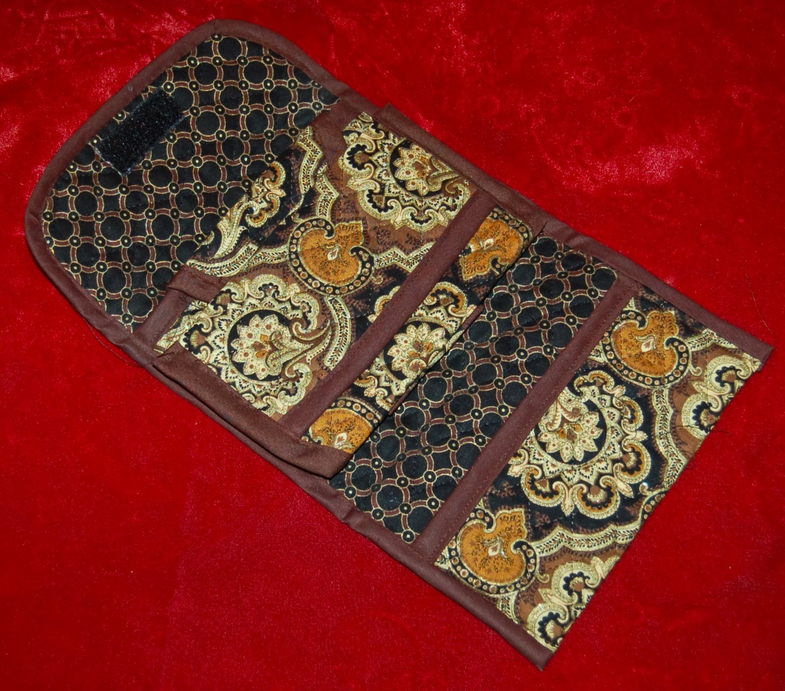 VINTAGE Folding Valet Cosmetics Travel Bag 100% Cotton Handcrafted in California