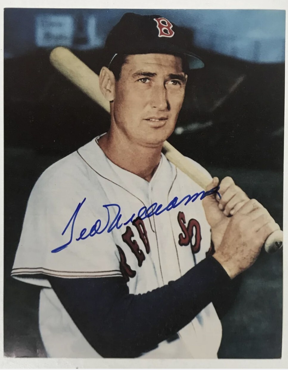 Ted Williams Signed Boston Red Sox Bat Autographed 8X10 Reprint RP Photo 