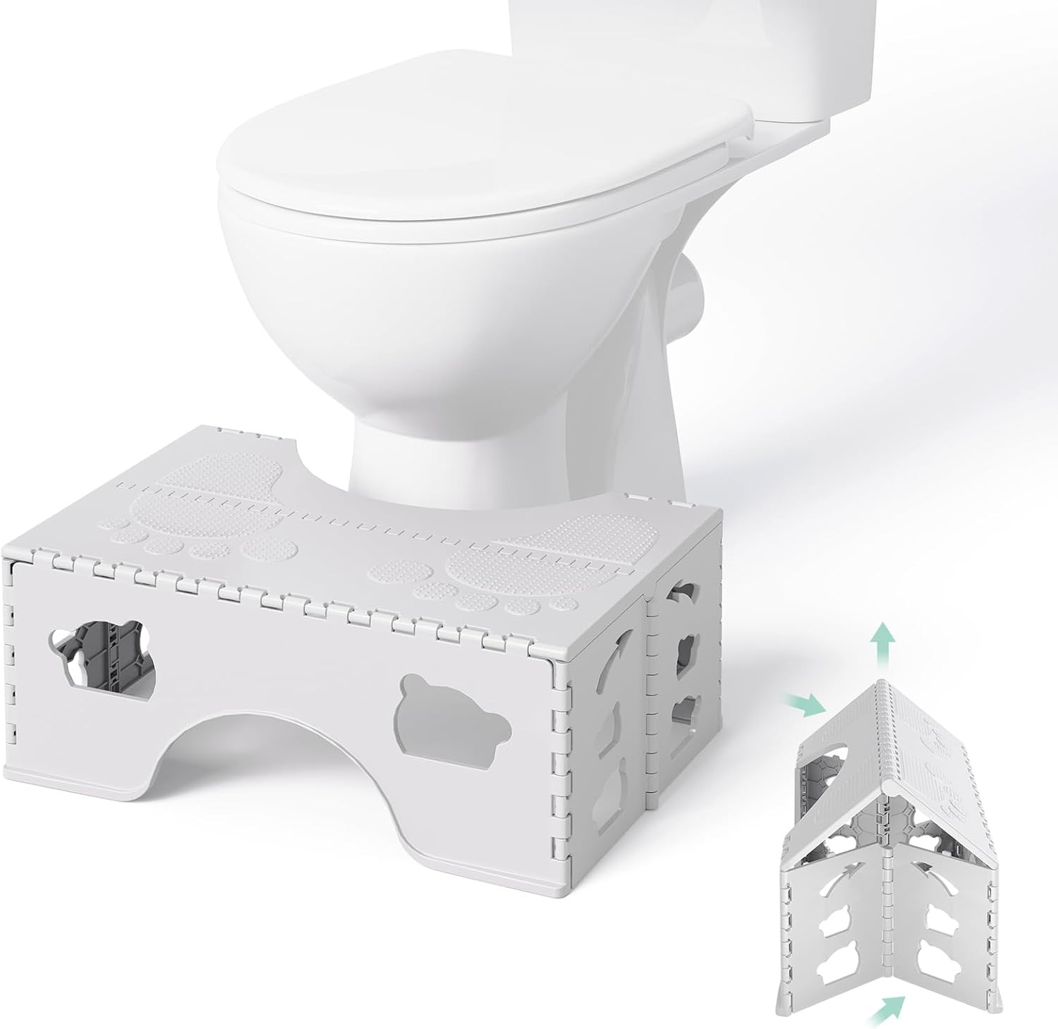 Foldable Toilet Stool Squat 7 Inch Healthy Squatting Potty Adults W/ Anti-Slip