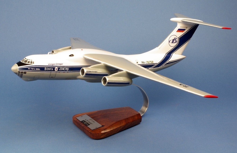 Volga Dnepr Airlines Ilyushin IL-76T RA-76758 Desk Top Model 1/100 PS Airplane