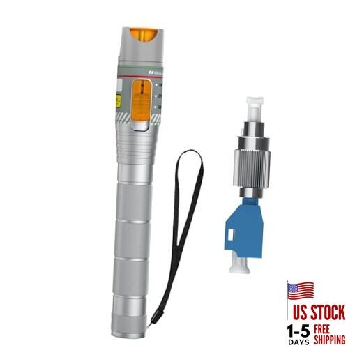 Fiber Visual Fault Locator with FC/LC Amber VFL + FC/LC Connector 1 Silver