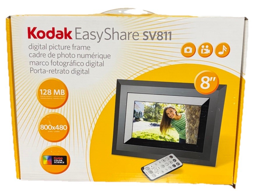 Kodak EasyShare SV811 8" LCD Digital Photo Frame 128MB 800x480 Black USB Remote