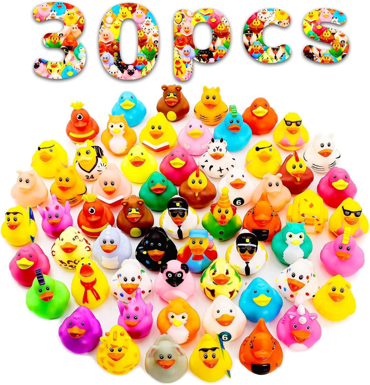 30 Pack Rubber Ducks for Jeeps 2.3 Inch Bulk Floater Jeeps Ducks for Ducking Ass