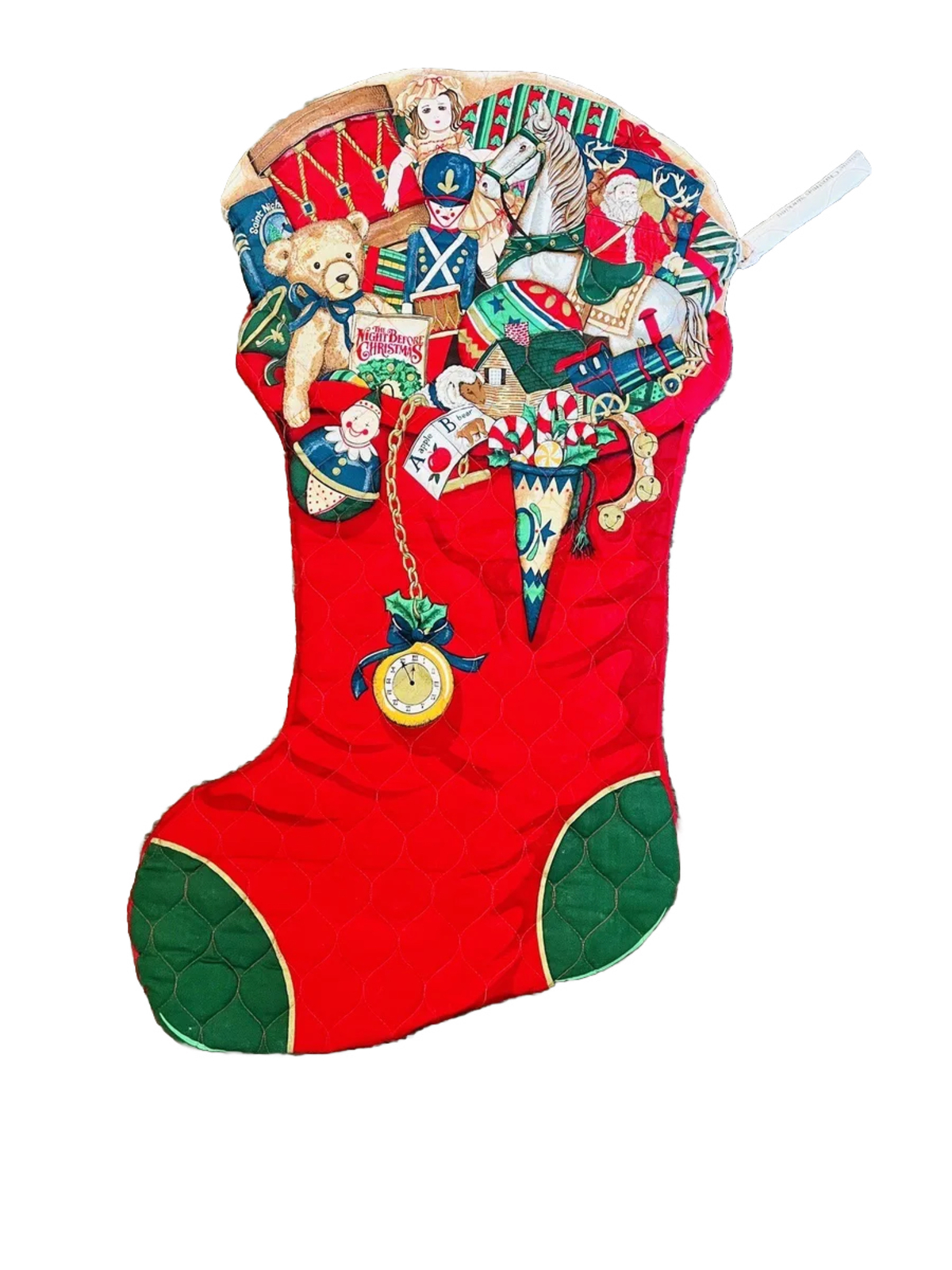 Vintage Cranston Hand Crafted Jumbo Stocking 30x17 The Night Before Christmas