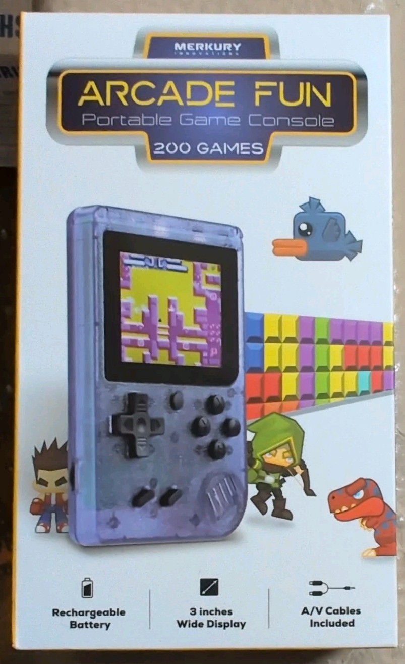 Merkury Innovations Arcade Fun Portable Game Console With 200 GAMES NEW 2025!