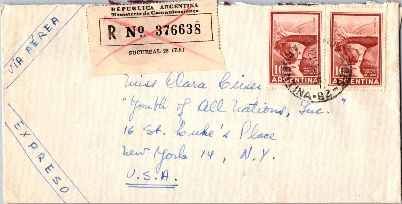 Argentina 1960 Registered Airmail Cover to New York  - L43334