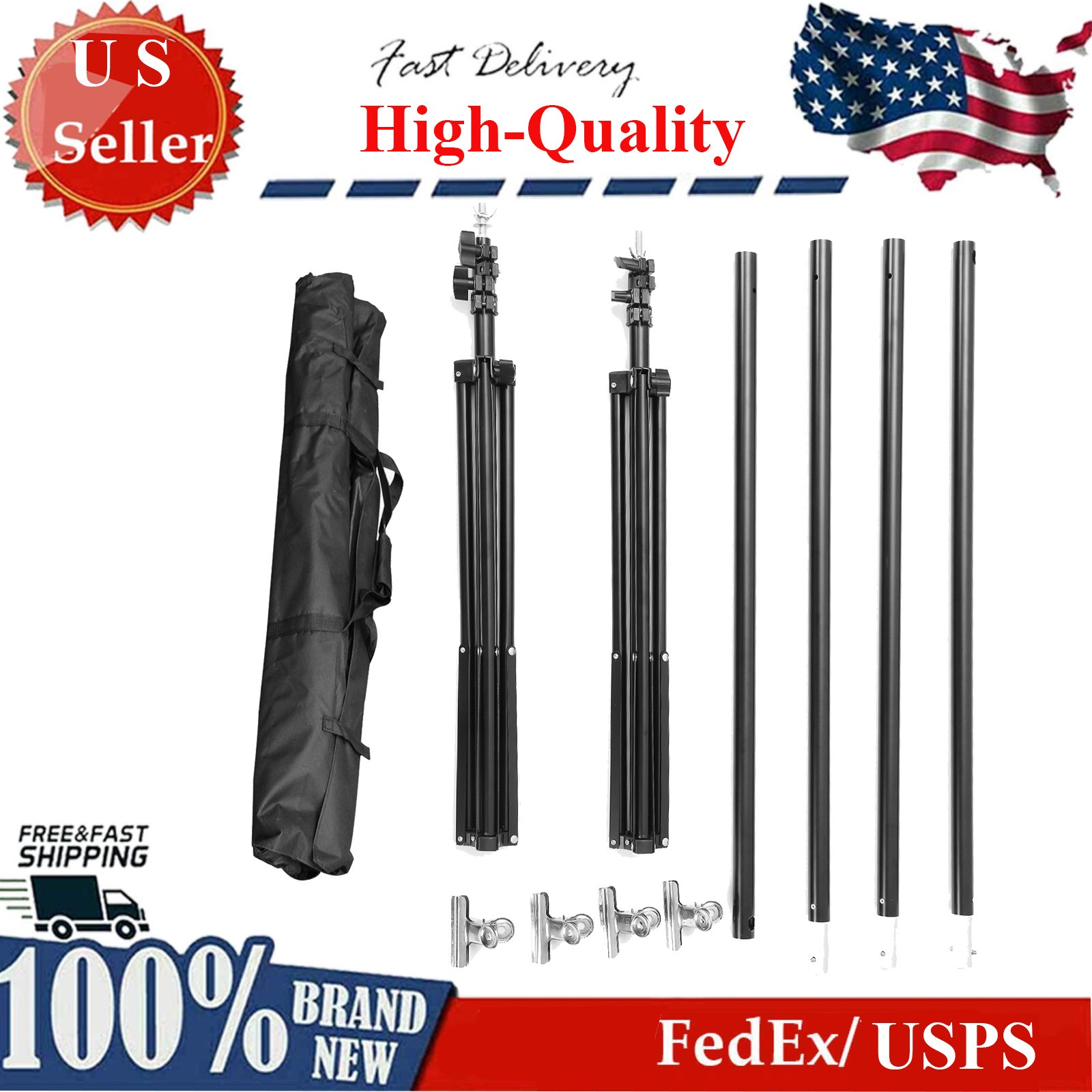 10 x 10FT Adjustable Backdrop Stand Support System for Studio Photography &Video