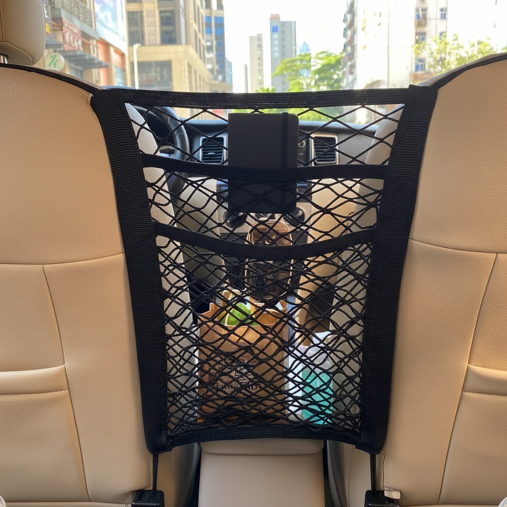 Adjustable Car Storage Net with 3-Layer Design for Ultimate Organization
