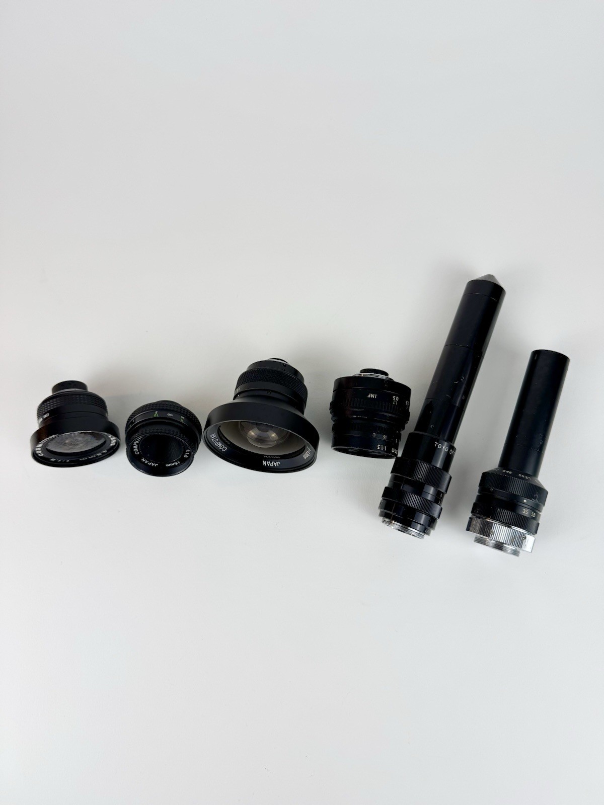 Vintage C Mount CCTV Lens Lot Computar Cosmicar Toyo Optics Industrial Japan