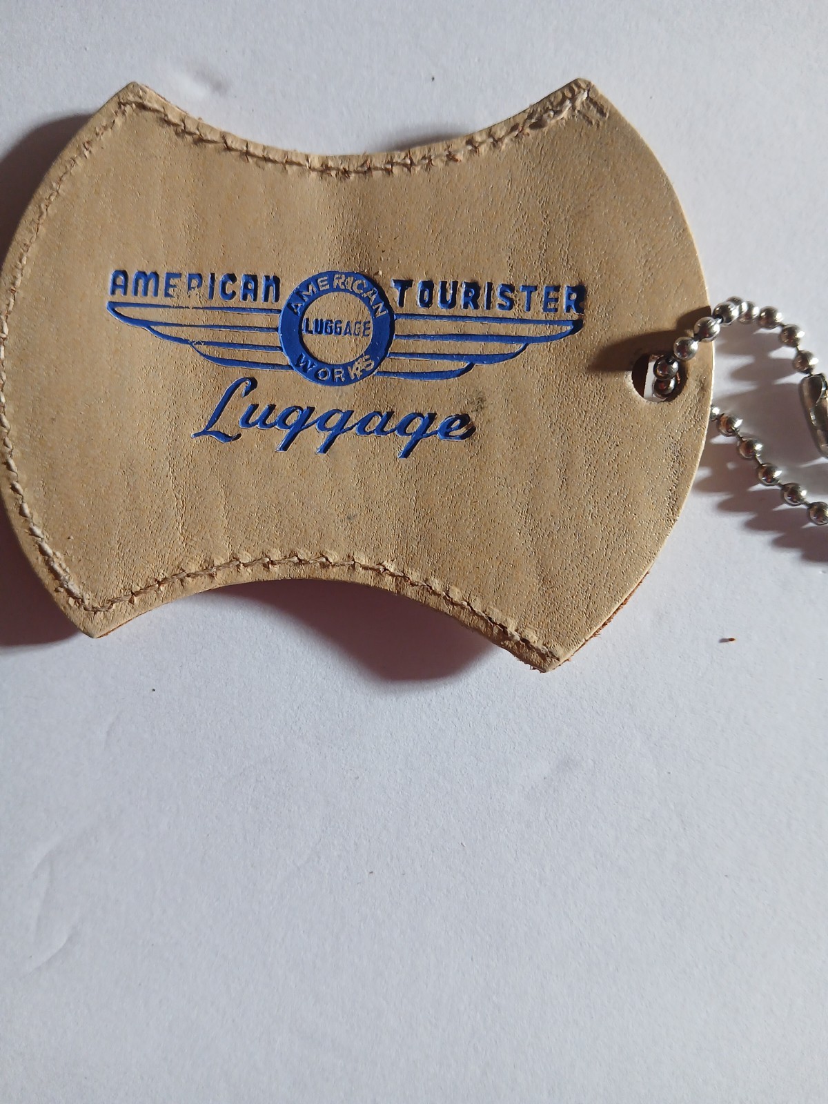 Vintage Leather American Tourister Luggage Tag 1940's - 1950's