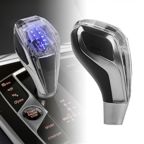 Car Universal LED Crystal Gear Shift Knob, 7 Color Touch-Activated A-Automatic