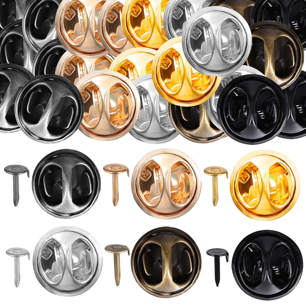 120 Sets Metal Pin Backs Butterfly Clutch Tie Tacks for Craft Making