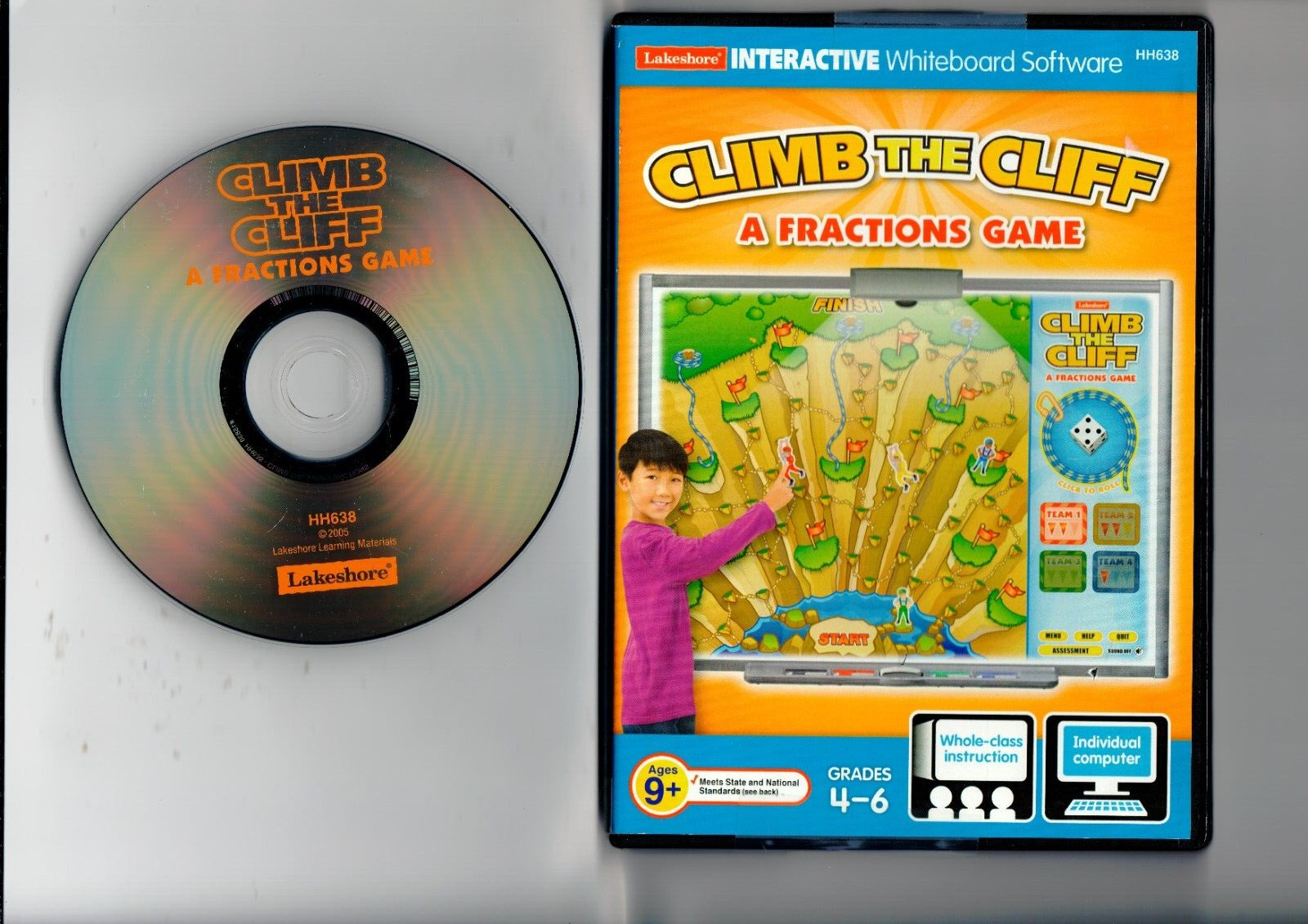 Lakeshore Interactive, Climb the Cliff, A Fractions Game, Grades 4-6 Whiteboard