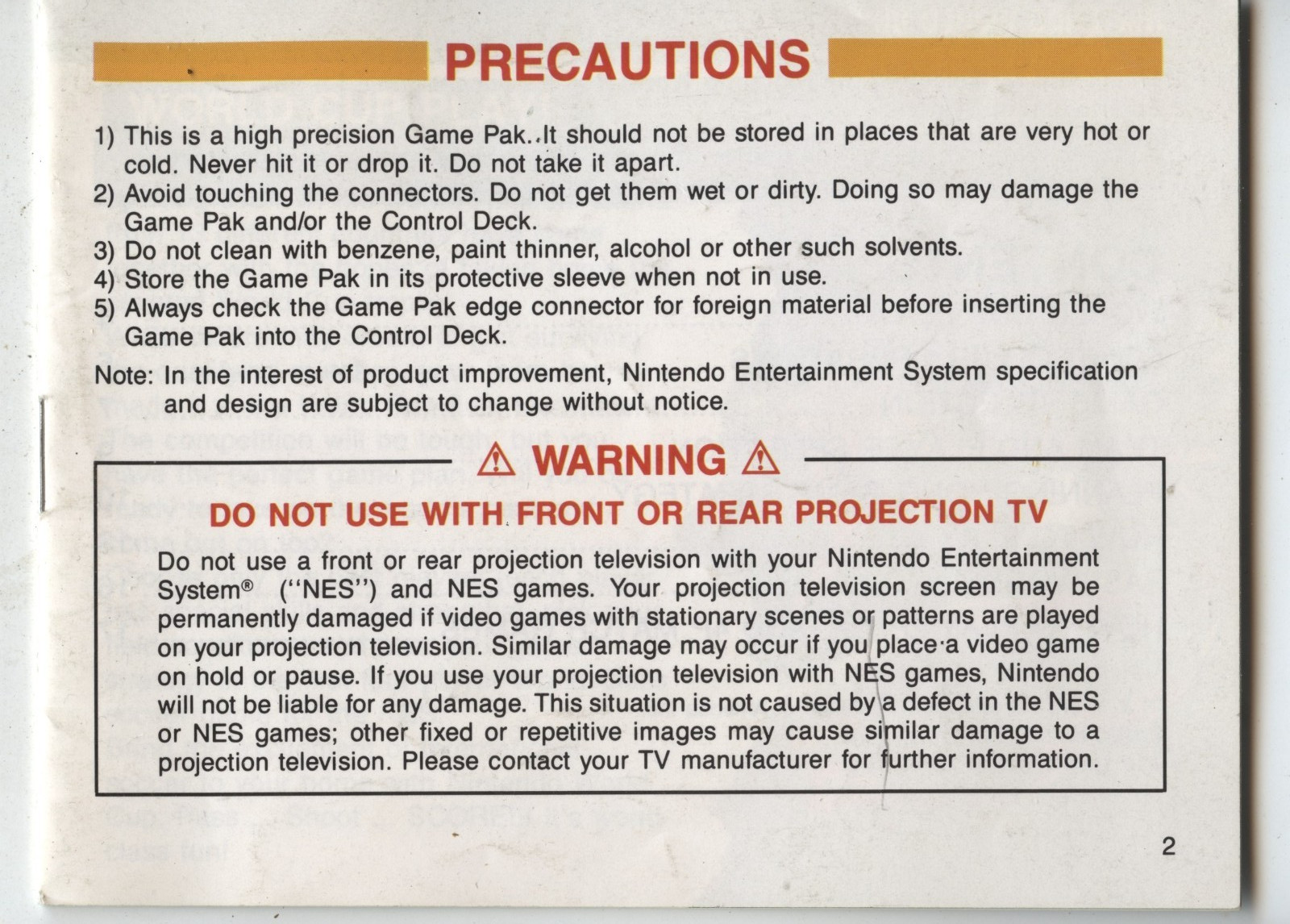 Old Vintage 1990 Nintendo World Cup Instruction Booklet No Cover