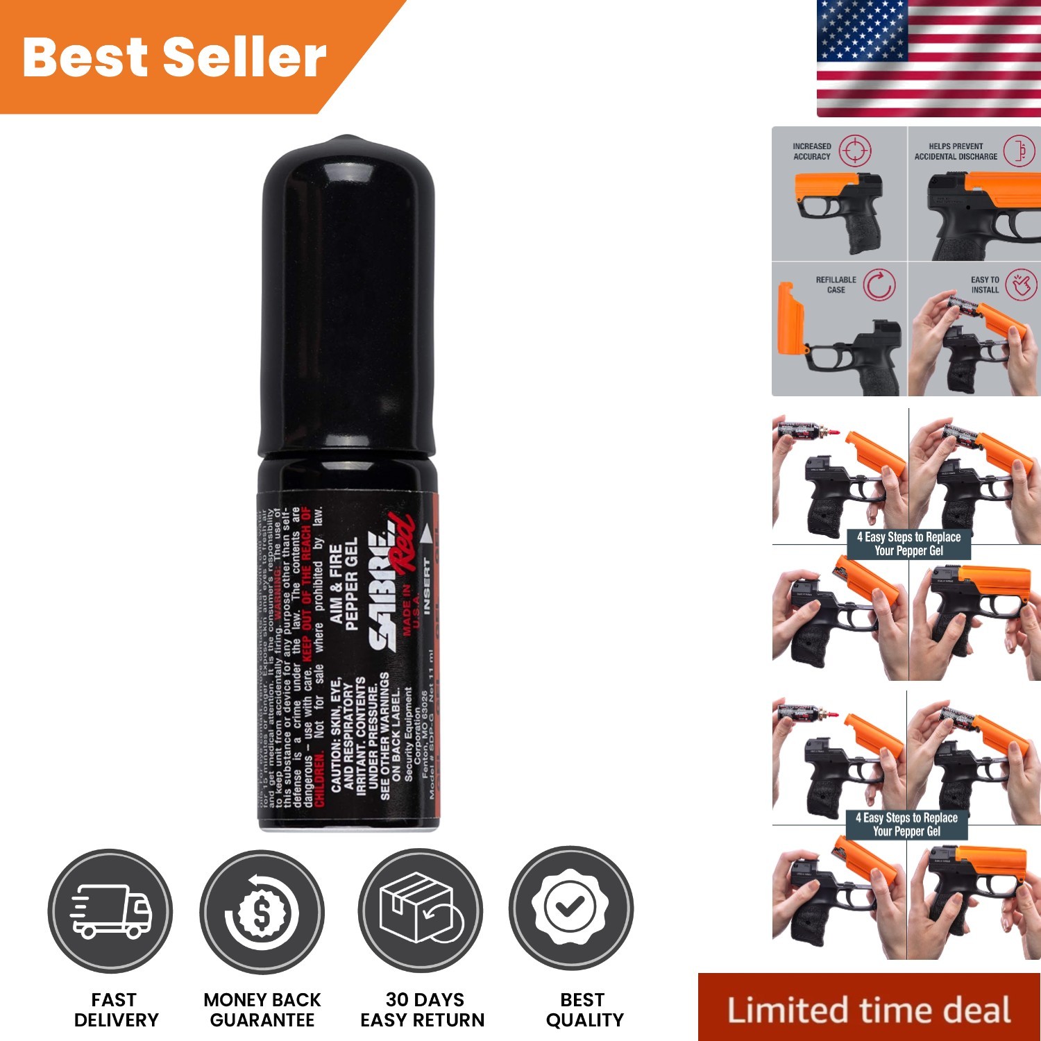 Self-Defense Made Easy: Aim and Fire Pepper Gel with Pistol Grip & 15ft