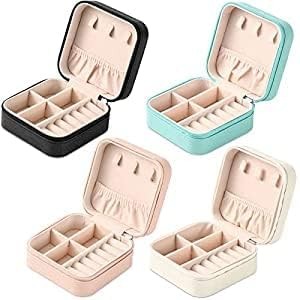 Portable Travel Mini Jewelry Box Leather Jewellery Ring Organizer Case Storag...