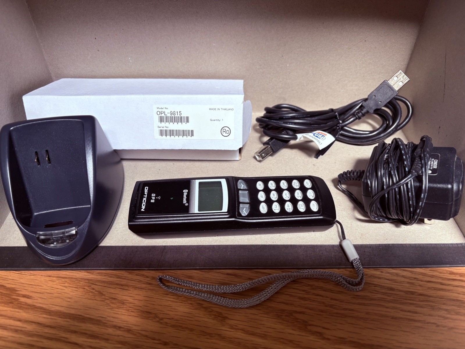 Opticon OPL-9815 Barcode Scanner w/Charging Port CRD-9763-RU and Cables