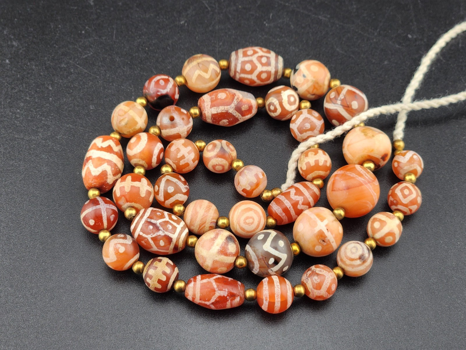 Rare Genuine Ancient Near Eastern Etched Carnelian Bead over 2000 Years Old