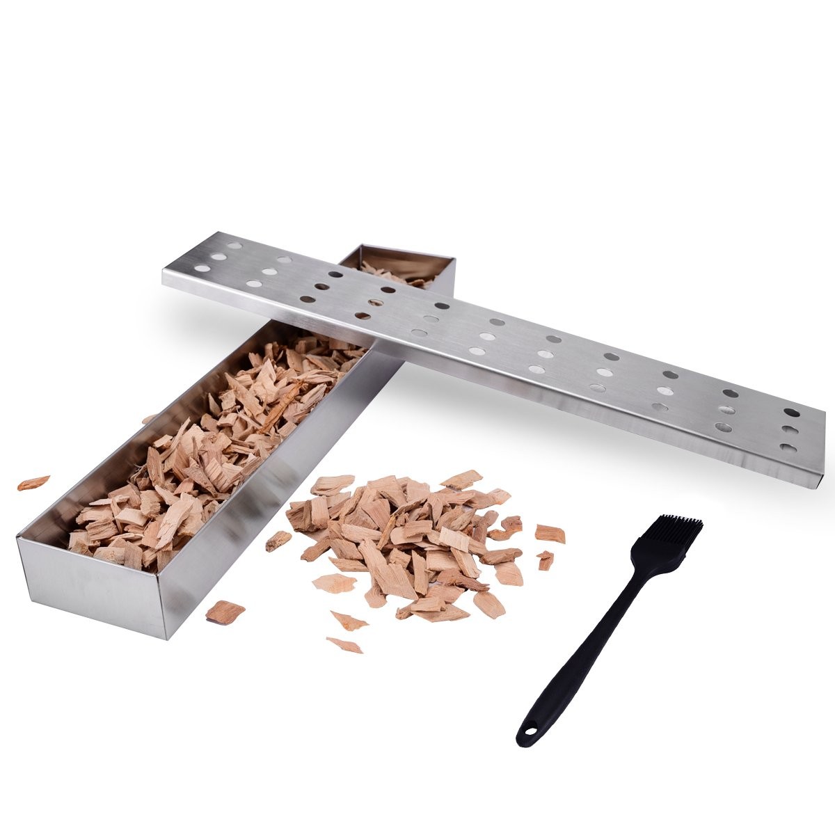 Smoker Box - Lightique Stainless Steel BBQ for Box, Silver 