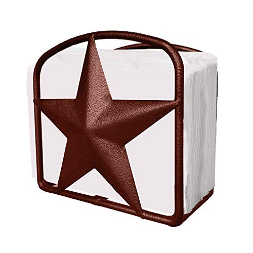 Brown Rustic Texas Star Paper Towel Holder, Salt and Pepper Napkin Holder
