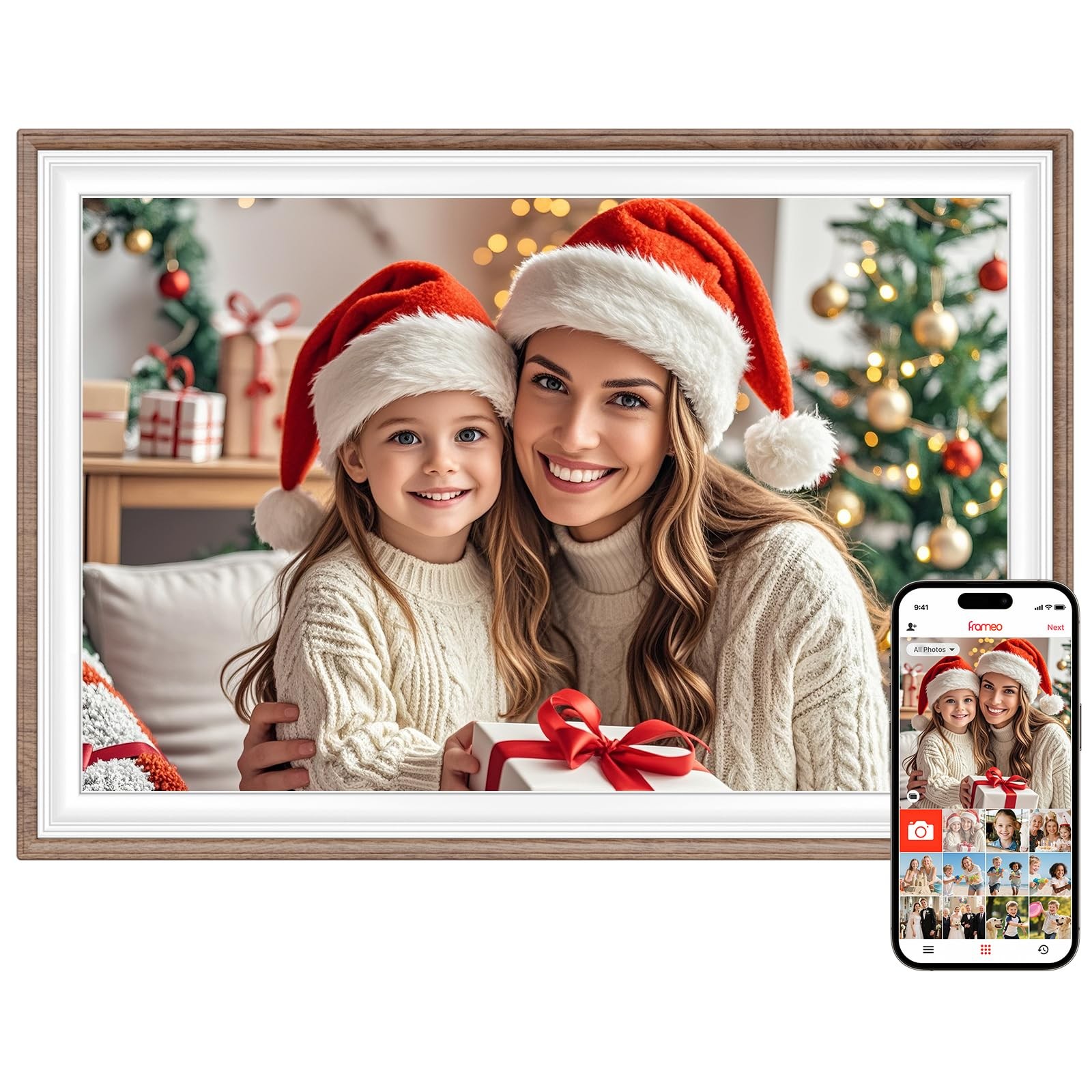 Frameo 10.1" Digital Picture Frame, Smart WiFi Digital Photo Frame with 1280x...
